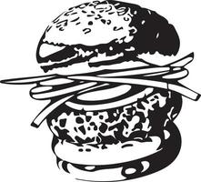 Fast Food Hamburger Illustration for Vinyl Cutting vector