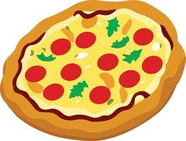 Delicious Pizza with Tomato and Mozzarella vector