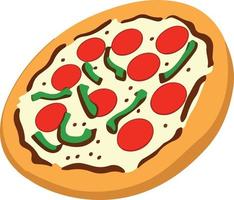 Delicious Pizza with Tomato and Mozzarella vector