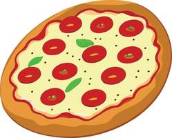 Delicious Pizza with Tomato and Mozzarella vector