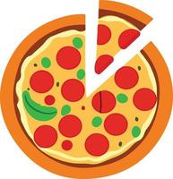 Delicious Pepperoni Pizza on White Background vector