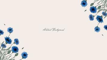 Horizontal rustic background with field flower, cornflower, bouquet of blue flowers. Vector