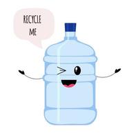 Cute plastic bottle. Concept banner for waste recycling. vector