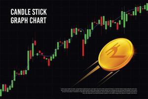 Indian economy increase bull market. indian stock market high growth or indian rupee coin with stock market Candle stick graph chart vector