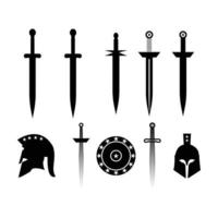 Icon set of ancient swords. New swords vector