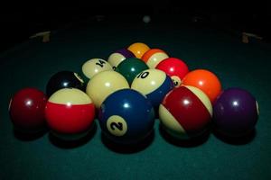 Pool billiard old eight balls table photo