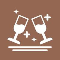 Two Glasses Romantic Vector Icon