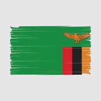 Zambia Flag Brush Vector