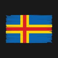 Aland Islands Flag Brush Vector