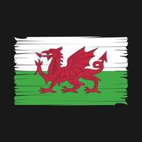 Wales Flag Brush Vector