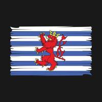 vector de pincel de bandera de luxemburgo