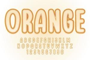 decorativo naranja texto efecto vector diseño