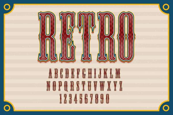 decorative retro text effect vector