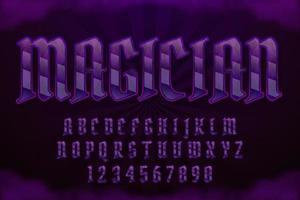 decorative magician text effect vector design