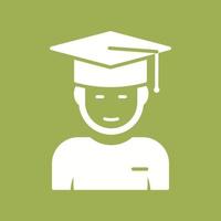 icono de vector de estudiante graduado