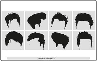 man Hair Style Boy Silhouette vector Art free