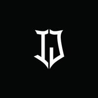 ij monograma letra logo cinta con proteger estilo aislado en negro antecedentes vector