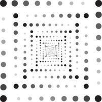 Square box design in Halftone, Round Dotted Pattern Vector Illustration