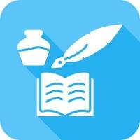 Unique Quill and Book Vector Icon