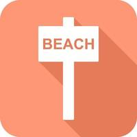 icono de vector de señal de playa