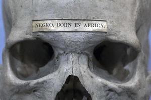 black man from africaskull old detail with negro writing photo
