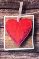 valentine day heart on fabric photo