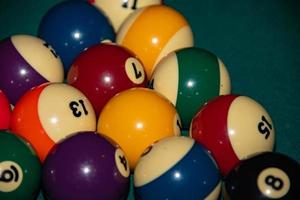 Pool billiard old eight balls table photo