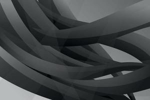 Vector abstract modern black and white background, gradient ribbons and wavy shapes.