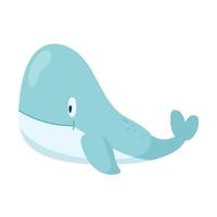 Vector illustration of a cute cartoon whale.