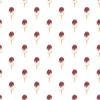 Vector seamless pattern. Ice cream on a stick with chocolate. Childrens cartoon pattern for background or wrapping paper decoration.