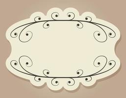 Vintage old frame or label with elegant swirls ornament. Vector isolated banner or template.