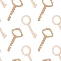 Vector seamless pattern with old golden keys.