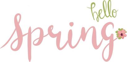 Hello spring cute celebration lettering. Spring lettering concept. vector