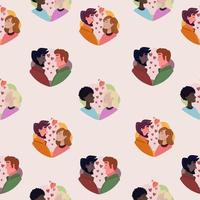 St. Valentine's day seamless pattern. Wrapping paper pattern with lovely couples. vector