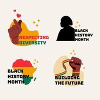 Sticker pack black history month vector