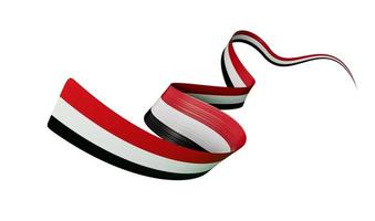 3d Flag of Syria Country, 3d Glossy Wavy Ribbon Flag of Syria On White Background, 3d illustration photo