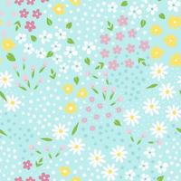 Spring simple flowers seamless pattern. Tiny beautiful flowers vector