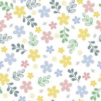 Spring simple flowers seamless pattern vector