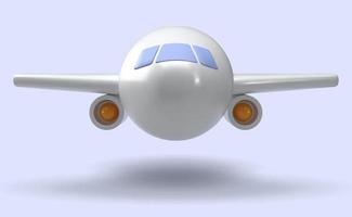 3d airplane. Vector render of Big plane business jet. design element In plastic cartoon style.
