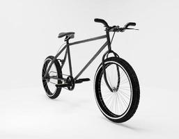 Modern black mountain bicycle on a white background. 3d rendering. photo