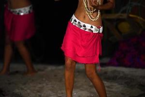 Polynesian dancer hula move effect photo