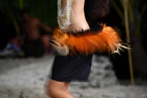 Polynesian dancer hula move effect photo