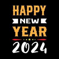 HAPPY NEW YEAR 2024 T SHIRT. New year celebration t-shirt design for print. Best for print t-shirt. T-Shirt Design fully editable vector. vector