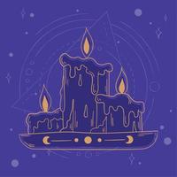 Group of candles Esoterism astrology icon Vector