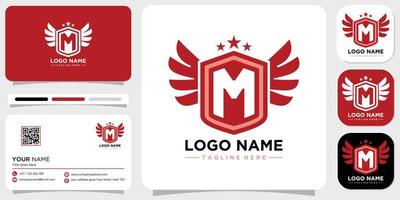 simple logo template vector for football club with business card template