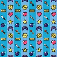 Videogame seamless pattern background with bombs and swords icons Vector