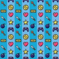 Videogame seamless pattern background with bombs and swords icons Vector