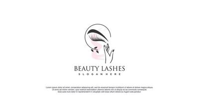 Eyelash logo with creative design and unique concept premium vector