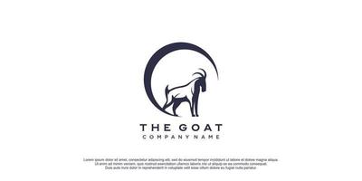 Goat logo with creative and unique style design icon premium vector