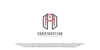 Building logo with initial A concept design premium vector